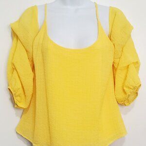 GUESS On/Off The Shoulder Top- Mid Sleeves- Adjustable Straps w/ Camisole- Sz:M